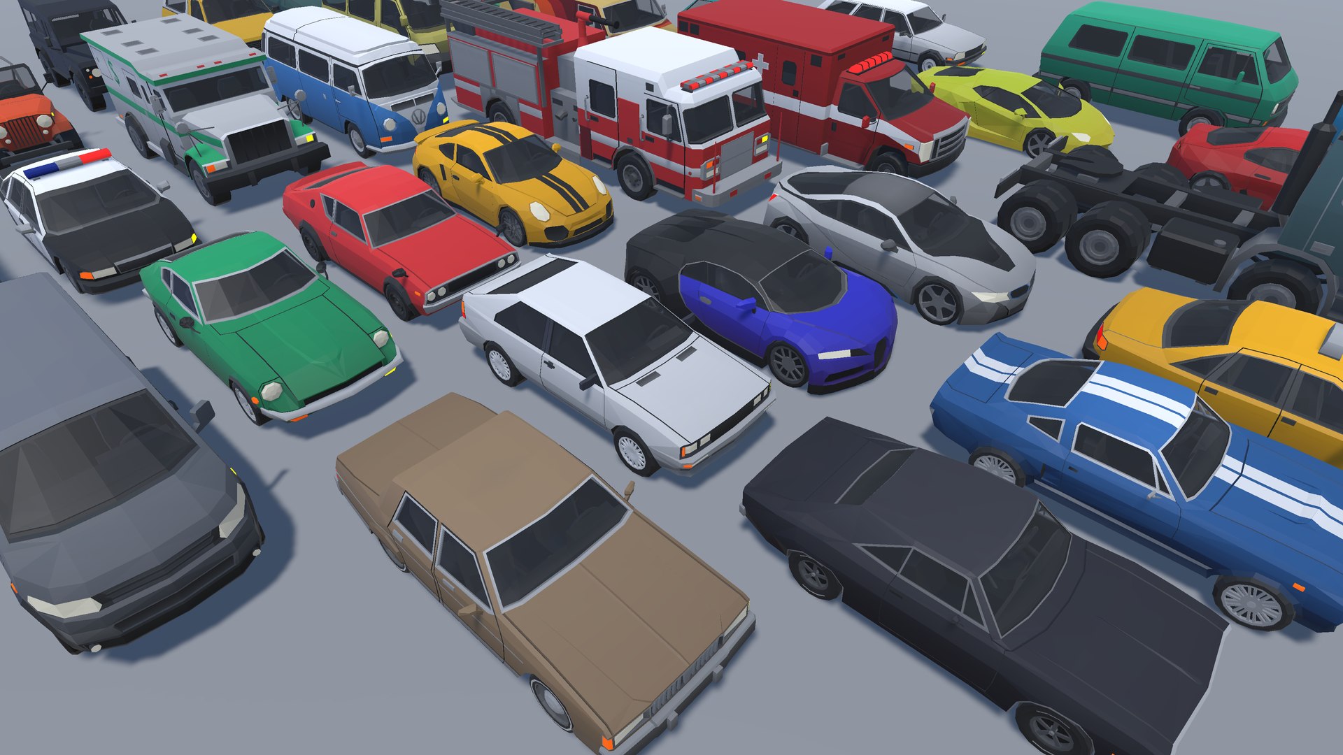Stylized Vehicles Pack LowPoly With Textures PSD File 3D Model ...