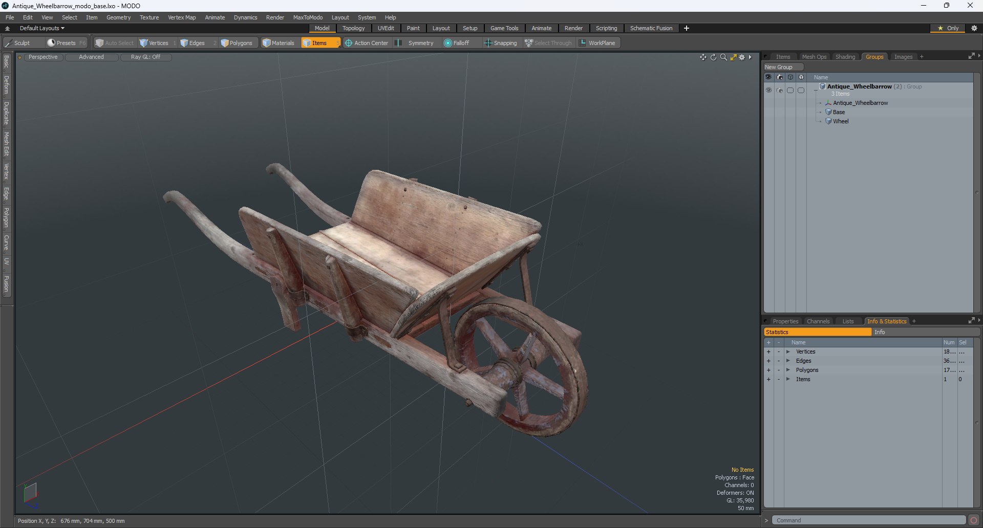Antique Wheelbarrow 3D Model - TurboSquid 2291210