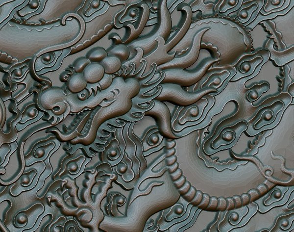 obj carved chinese dragon