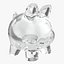 Glass piggy money bank