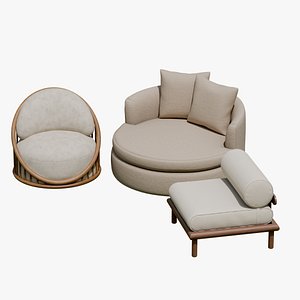3D Modern Luxury Lounge Chair Collection model