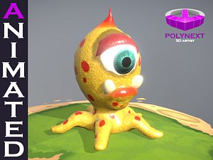 3D octopus virus bacteria aliens cartoon