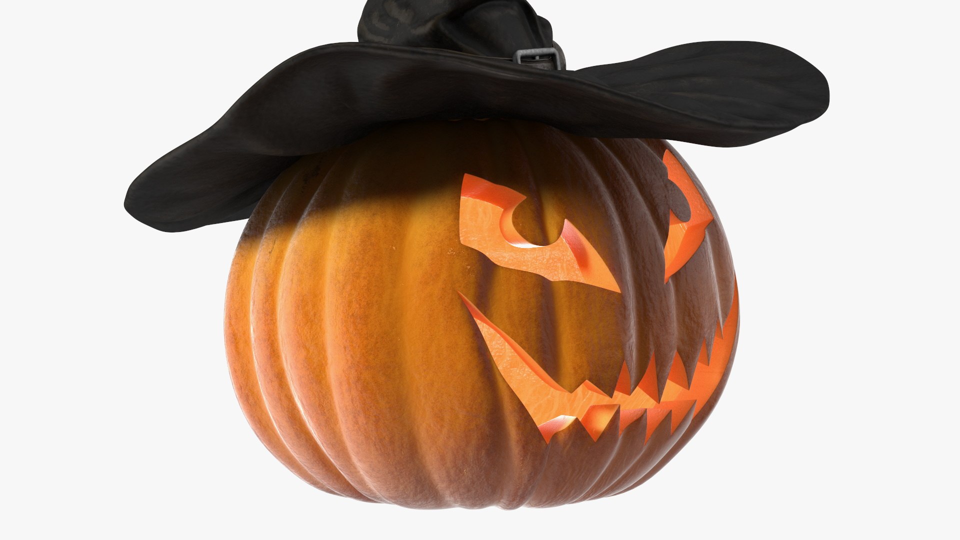 Halloween Pumpkin With Witch Hat 3D Model - TurboSquid 2430728