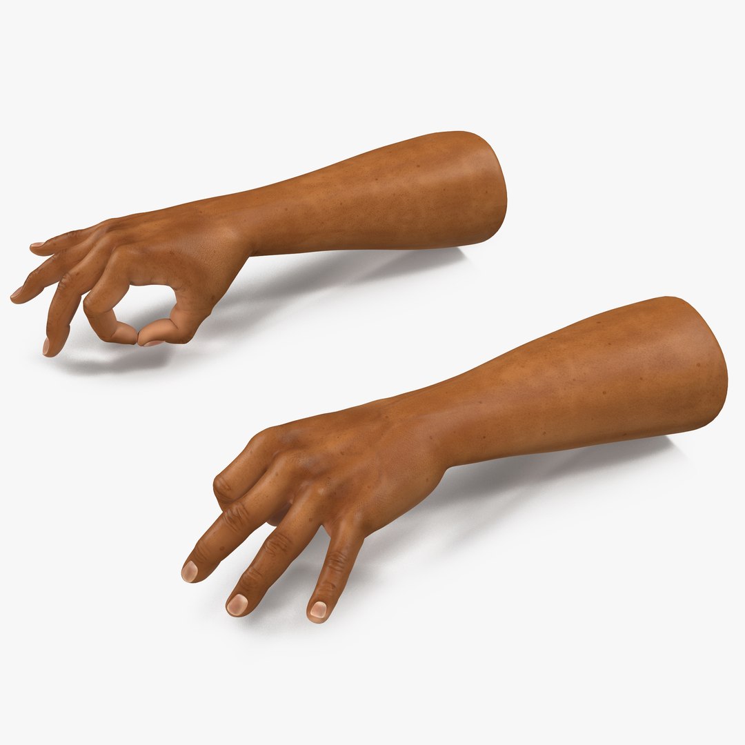 African Man Hands 2 Pose 5 3D model preview