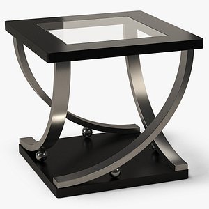 End Table Square Metal/Glass 014