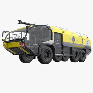 3D Rosenbauer Panther 6x6 Airport Firetruck - Yellow model
