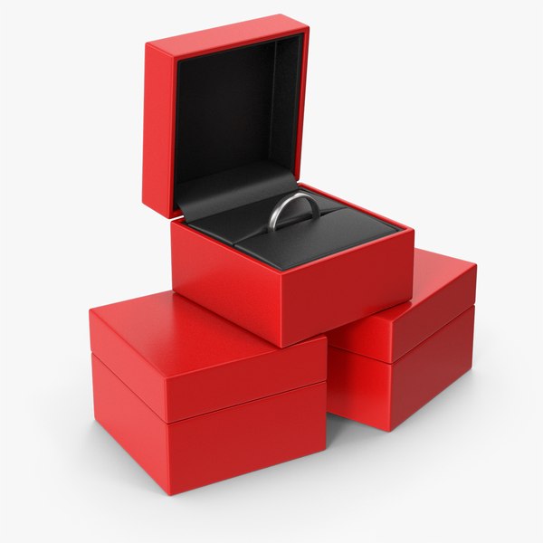 3D Red Ring Boxes