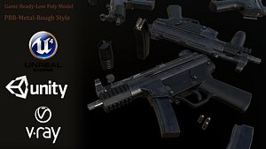 HK MP5 SMG LowPoly-GameReady Low-poly 3D model