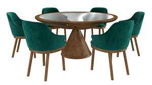 Wewood Vasco table and SARTOR ARMCHAIR 3D model