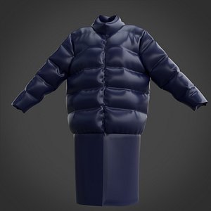 3D Female Clothing - Winter Dress 3D model