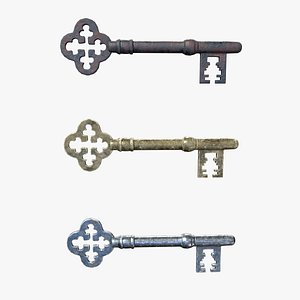 Medieval Skeleton Key 1 3D