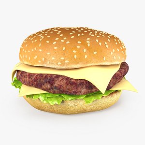 3D cheeseburger burger cheese