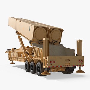 3D model LRHW Missile Launcher Deployed with Supports Rigged