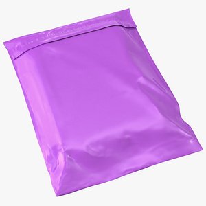 Poly Mailer Plastic Bag Pink Closed 3D model