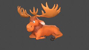 Lowpoly Stylized Herbivore Rigged and Animated for VR AR Games