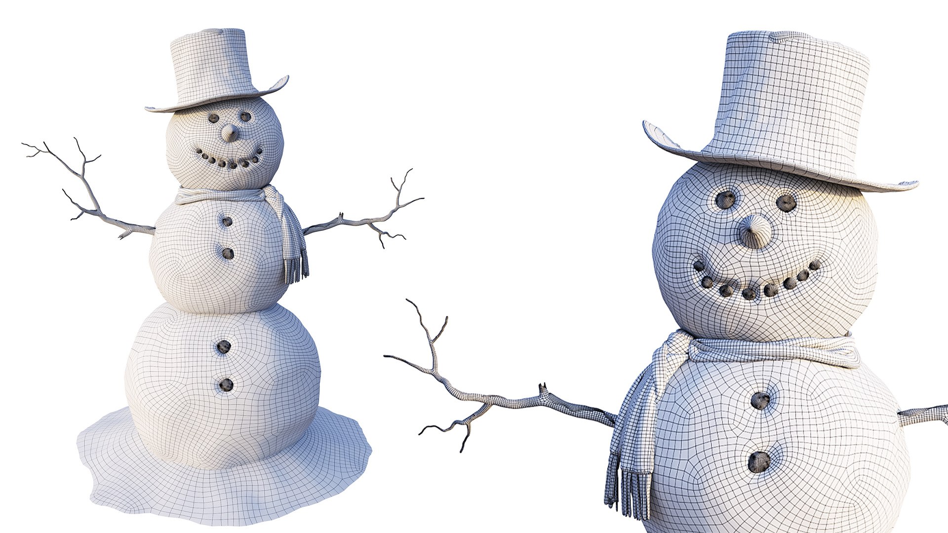 Snowman 3D Model - TurboSquid 2338057