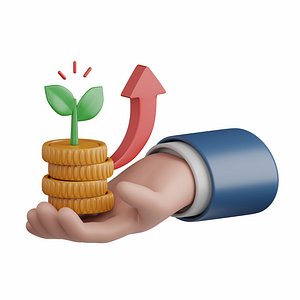 3d rendering investment isolated useful for business and finance design element