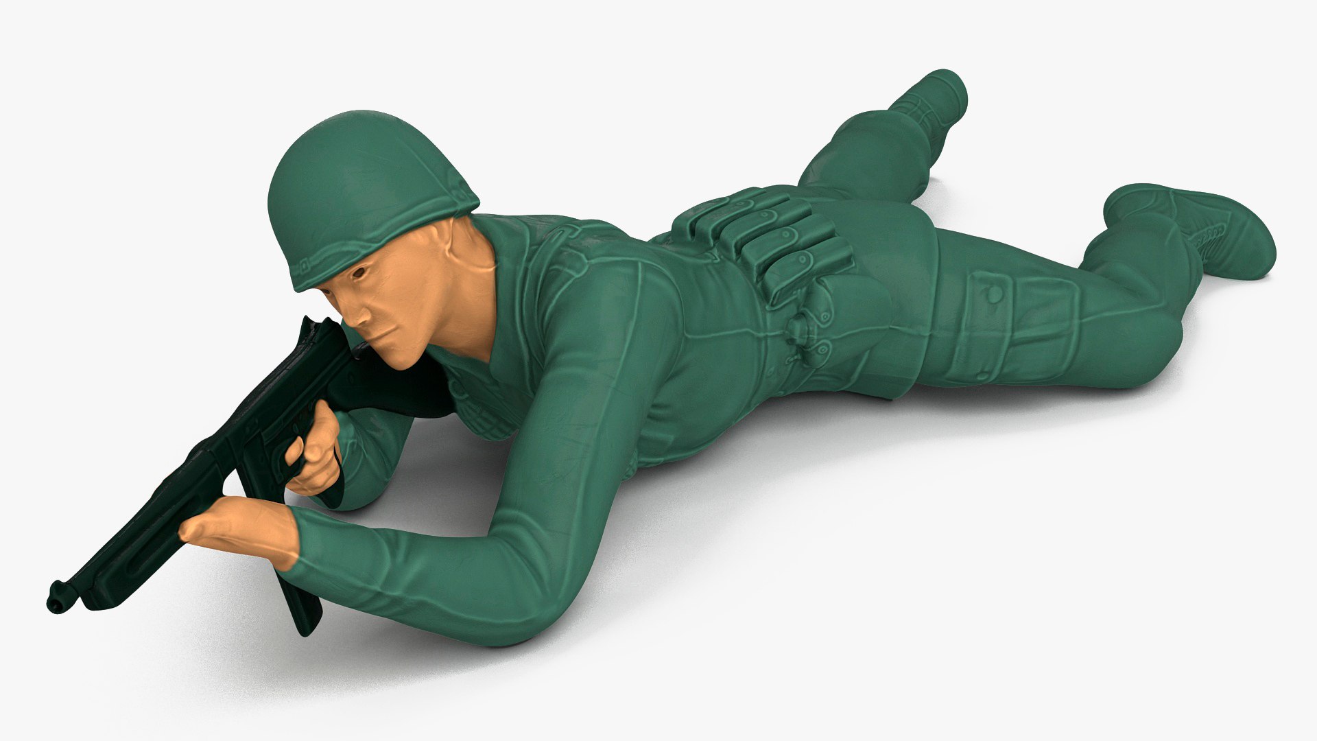 Lying Prone Toy Soldier Figurine 3D model preview