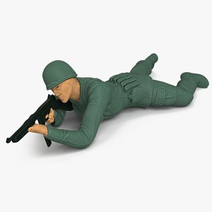 3D Lying Prone Toy Soldier Figurine