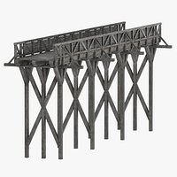 Medieval Wooden Bridge Tiled 3 Sections