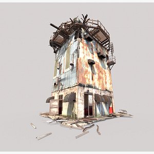 3D Abandoned Industrial Platform model