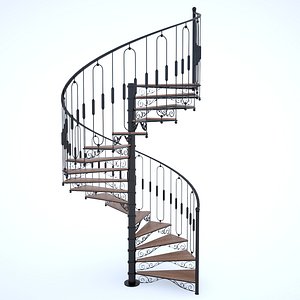 3d model classical spiral staircase