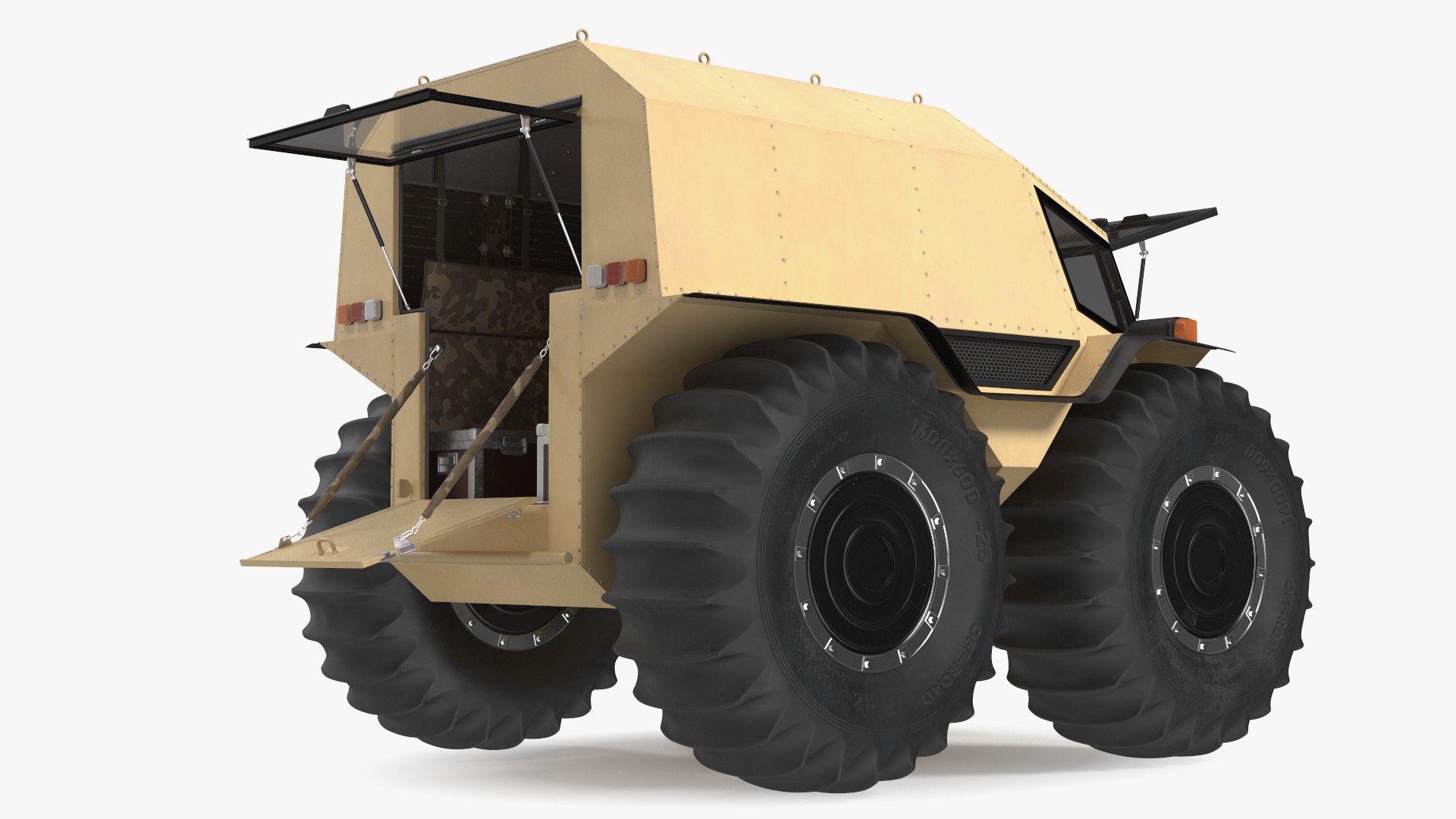 Amphibious ATV Rigged for Cinema 4D 3D model preview