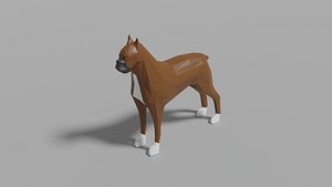 Cartoon Boxer Dog 3D model
