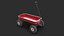 Modèle 3D de chariot de jardin en acier rouge