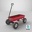 Modèle 3D de chariot de jardin en acier rouge