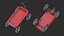 Modèle 3D de chariot de jardin en acier rouge