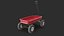 Modèle 3D de chariot de jardin en acier rouge