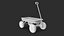 Modèle 3D de chariot de jardin en acier rouge