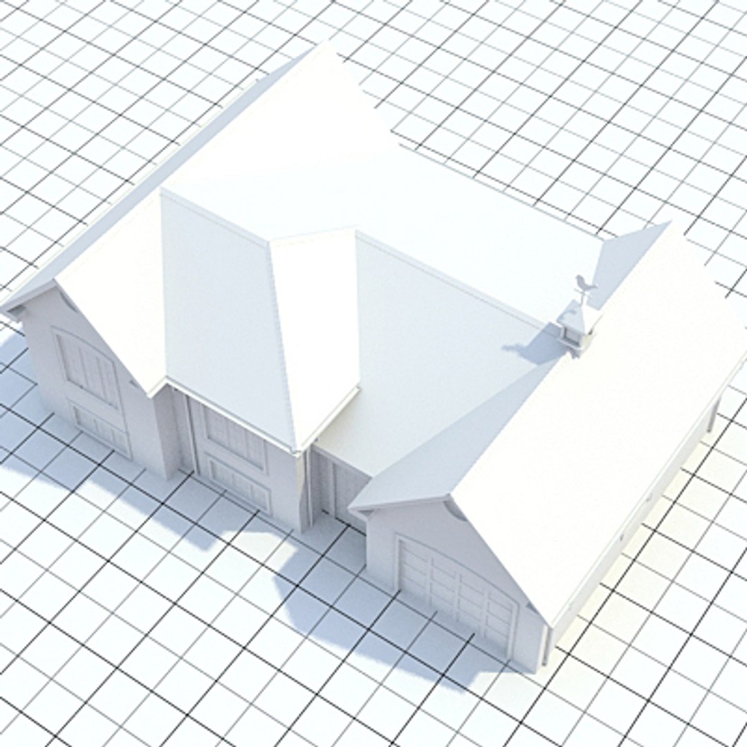 3d single family colonial style model