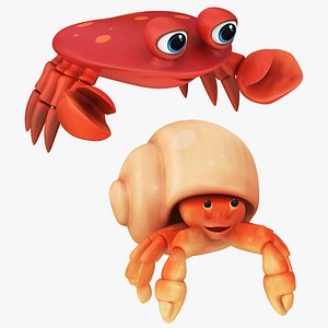 Cartoon Crab Collection 3D model