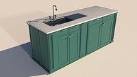 KITCHEN ISLAND IN MYRTLE GREEN