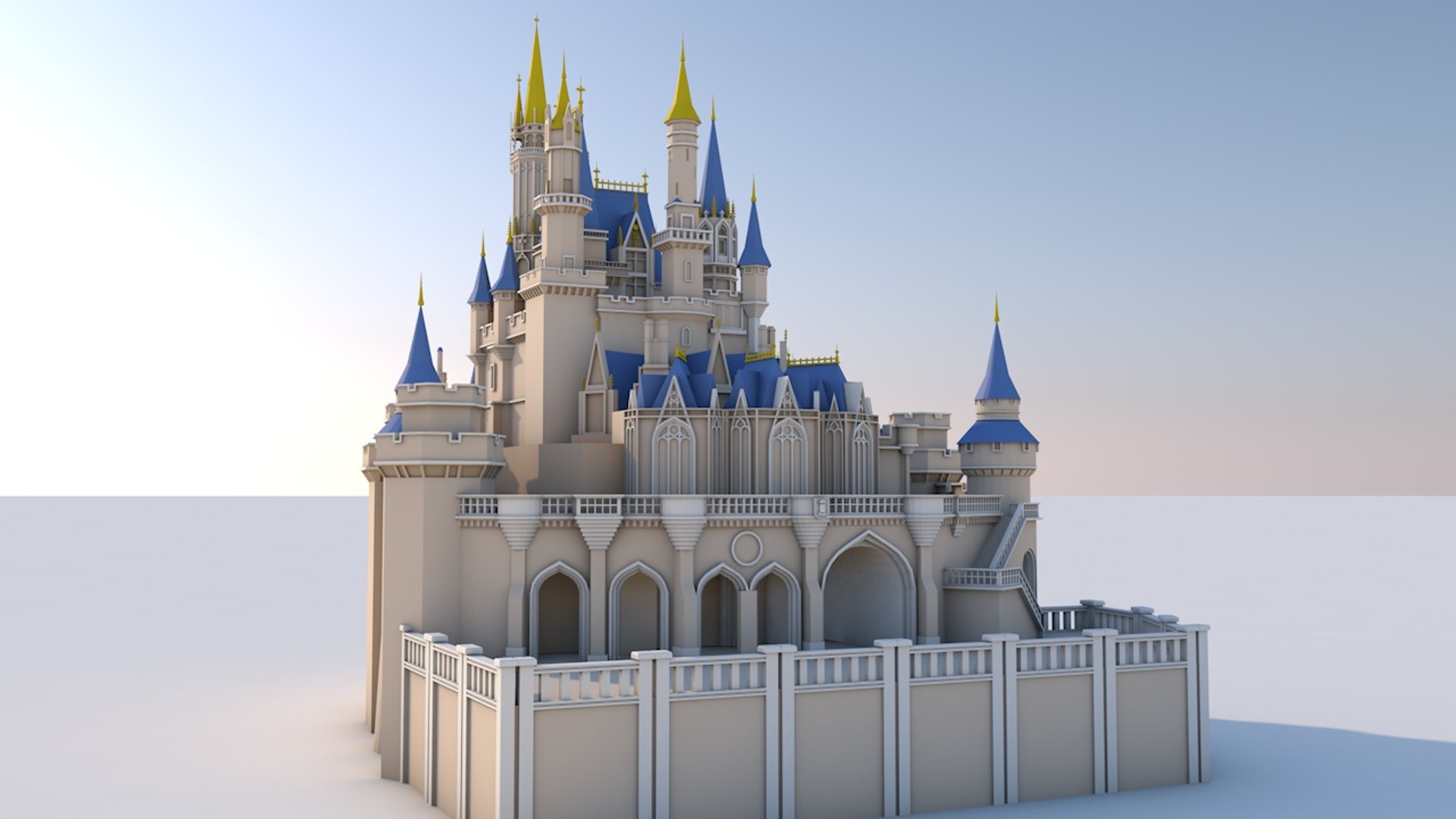 3D Cinderella Castle La Model - TurboSquid 1629015