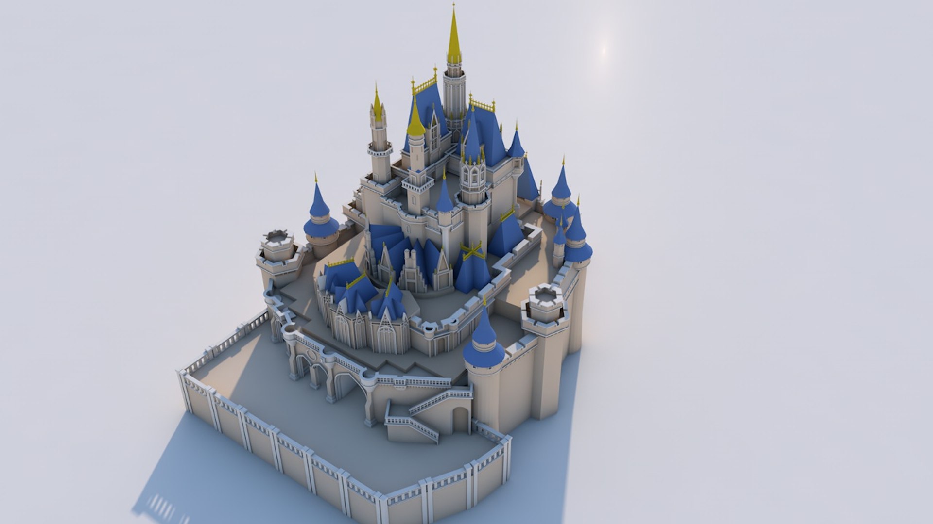3D Cinderella Castle La Model - TurboSquid 1629015