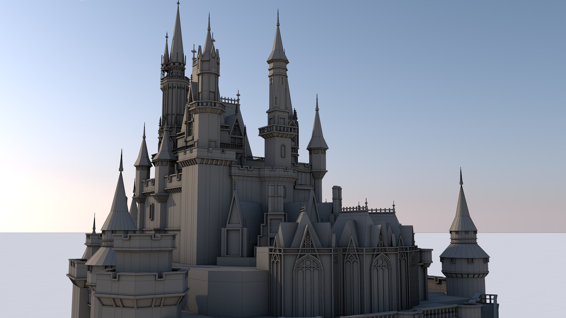 3D Cinderella Castle La Model - TurboSquid 1629015