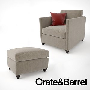 3ds max crate barrel dryden chair ottoman