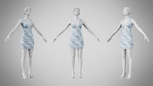 Dress 34 Ocean Frost v4 3D model