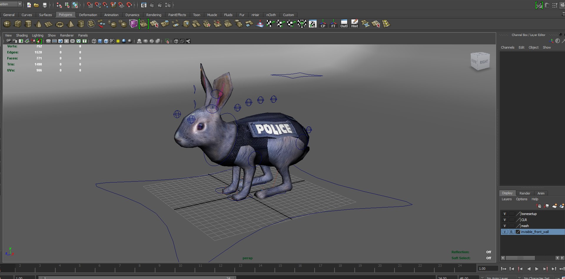 3D Police Rabbit Rigged Model - TurboSquid 1198240