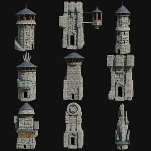 3D WIZARD MAGE SORCERER TOWERS FANTASY TOWER WATCHTOWER COLLECTION