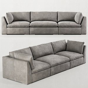 3D model restoration costera modular leather sofa