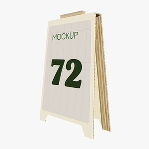3D Sidewalk Folding Billboard 3D Model