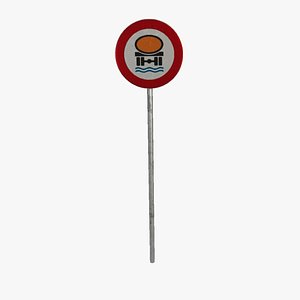 3D Traffic sign No vehicles with danger of water contamination model