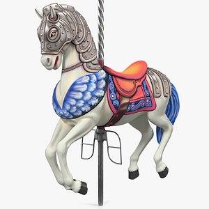 carousel horse white 3D model