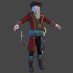 pirate captain man 3D model
