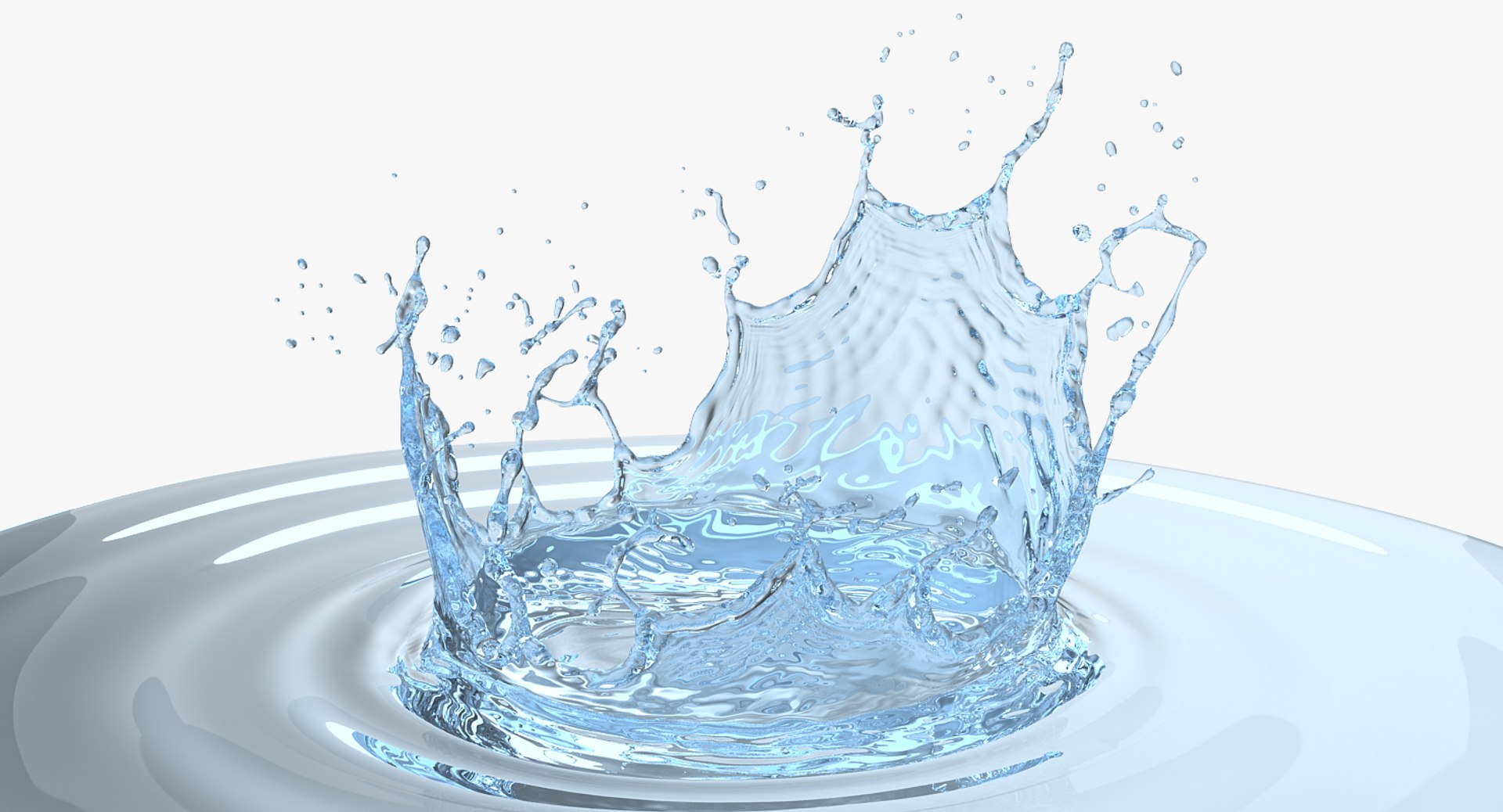 Water Crown Splash 3D model preview