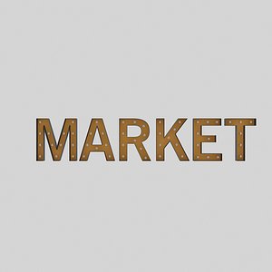 3D market sign bulb